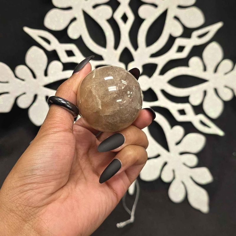 Smoky Rutilated Quartz Sphere 43mm
