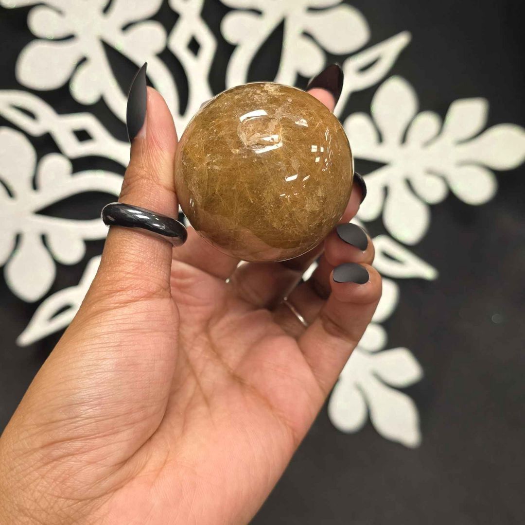 Golden Rutilated Quartz Sphere