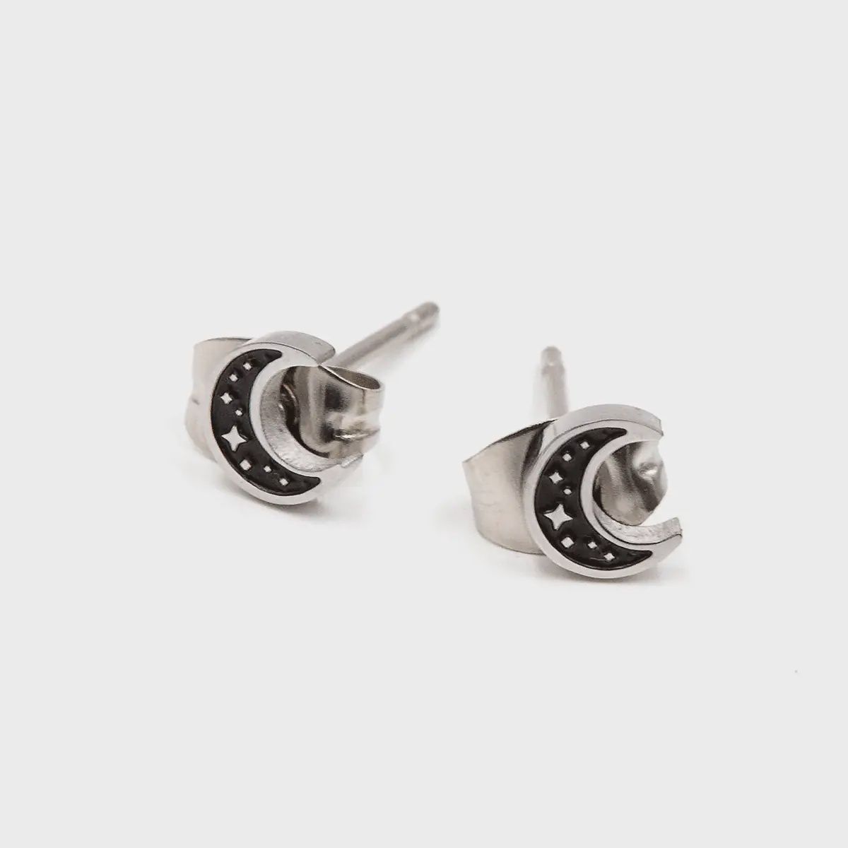 Crescent Moon Micro Stud Earrings