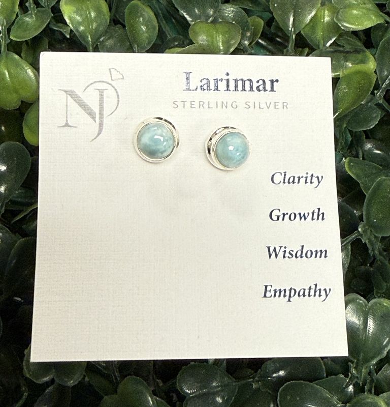 Larimar Round Studs