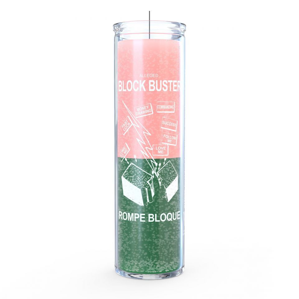 7 Day Block Buster Pink/Green Candle