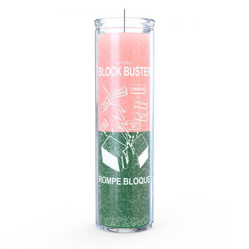 7 Day Block Buster Pink/Green Candle