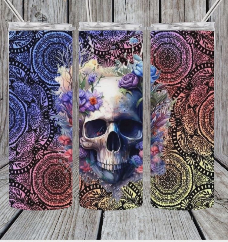 Colorful Skull Tumbler