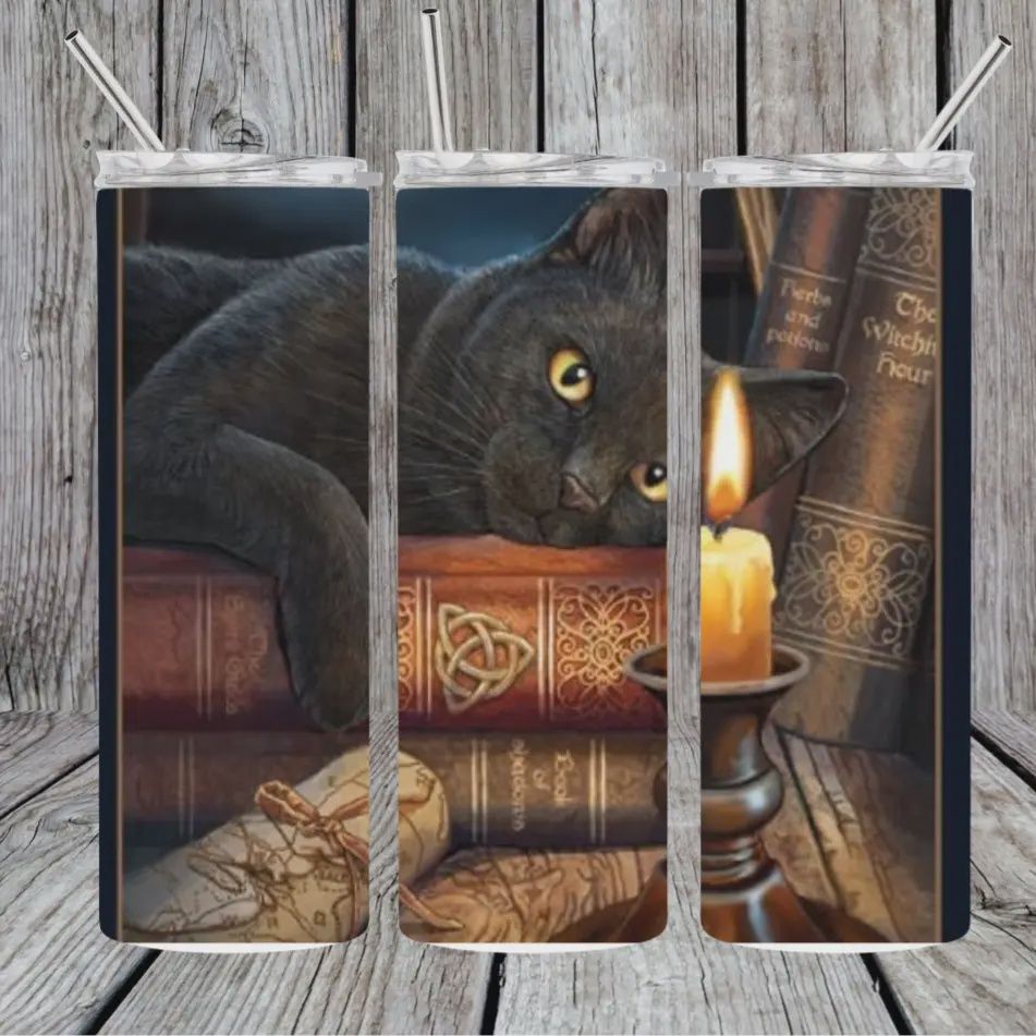 Cat on Books Tumbler
