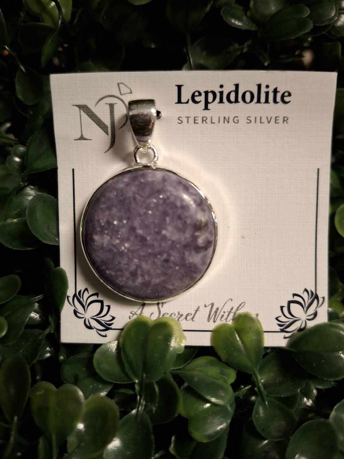Lepidolite Round Pendant