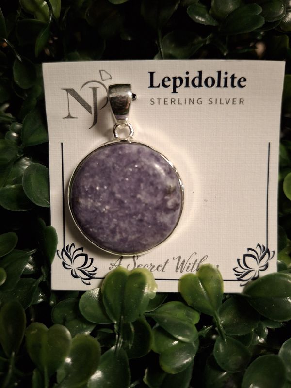 Lepidolite Round Pendant
