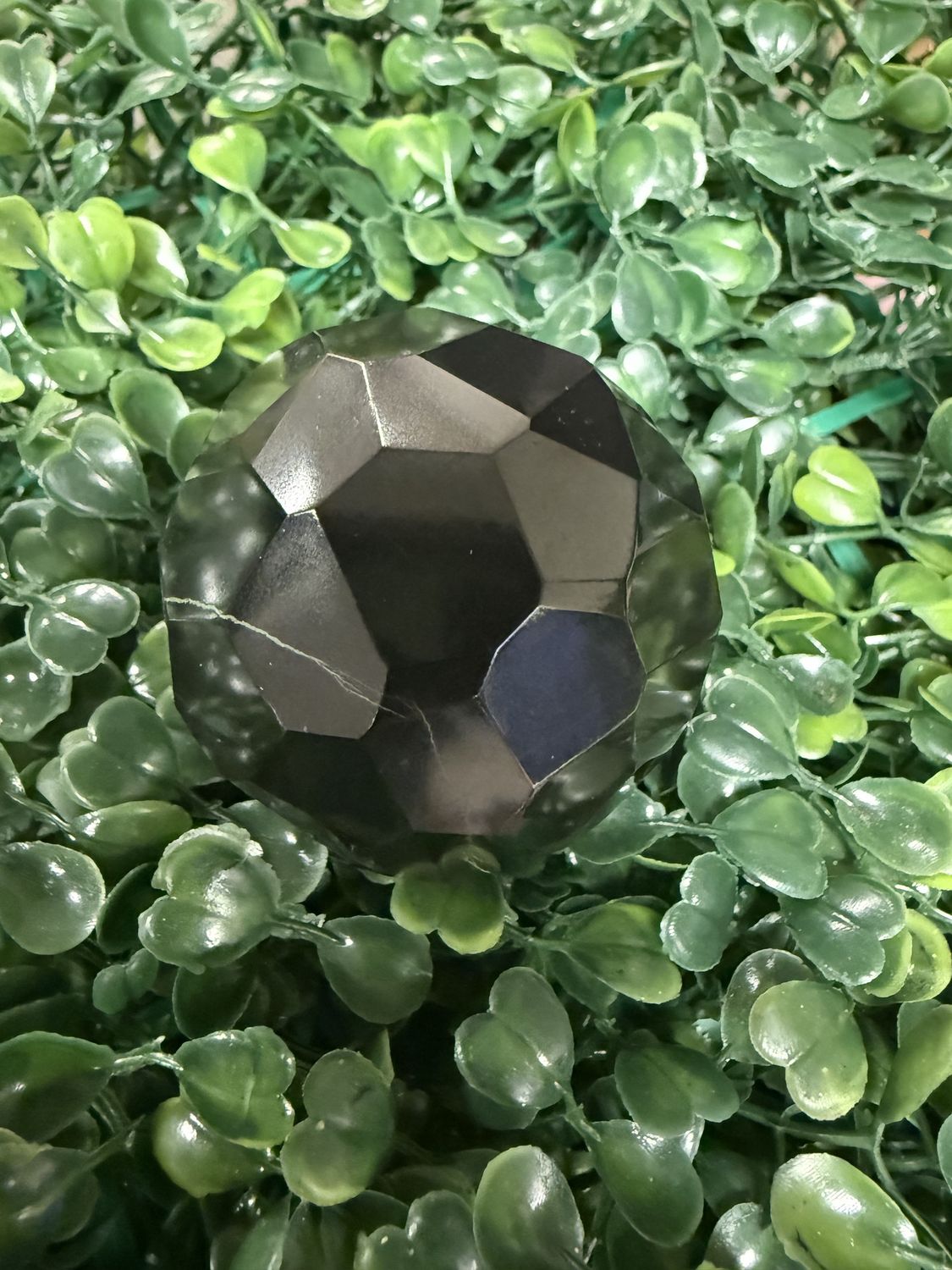 Black Tourmaline Faceted Sphere