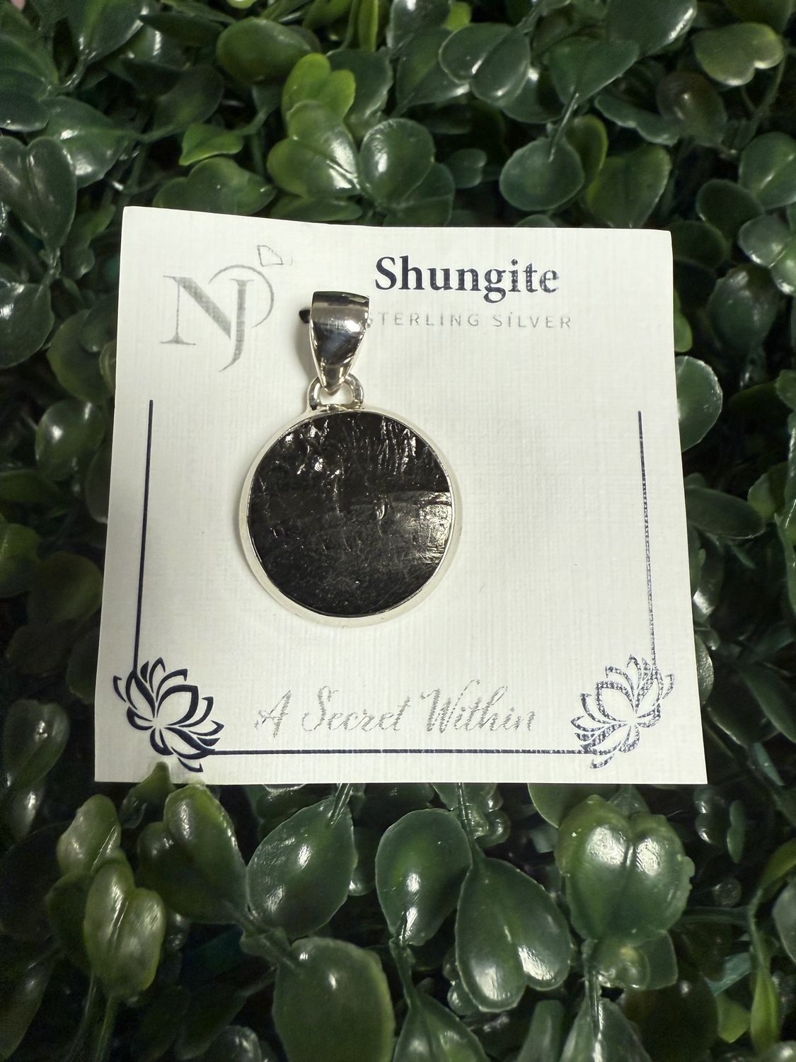 Shungite Round Sterling Pendant