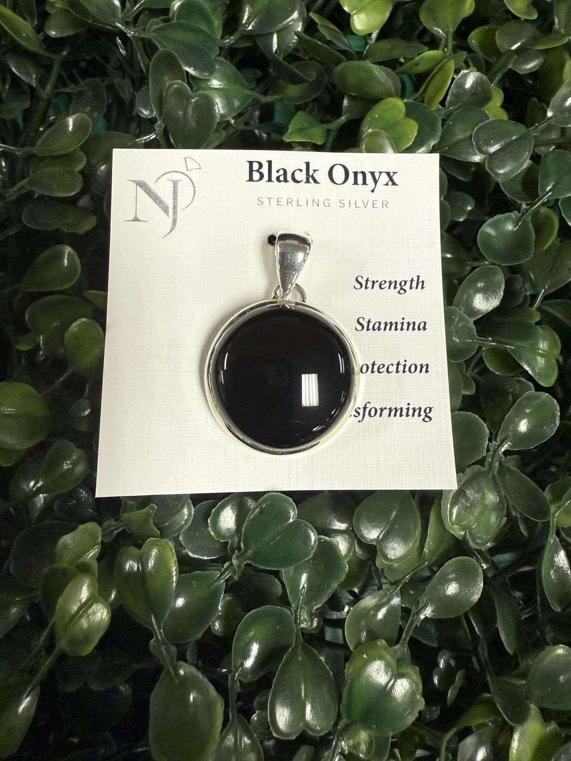 Black Onyx Round Pendant