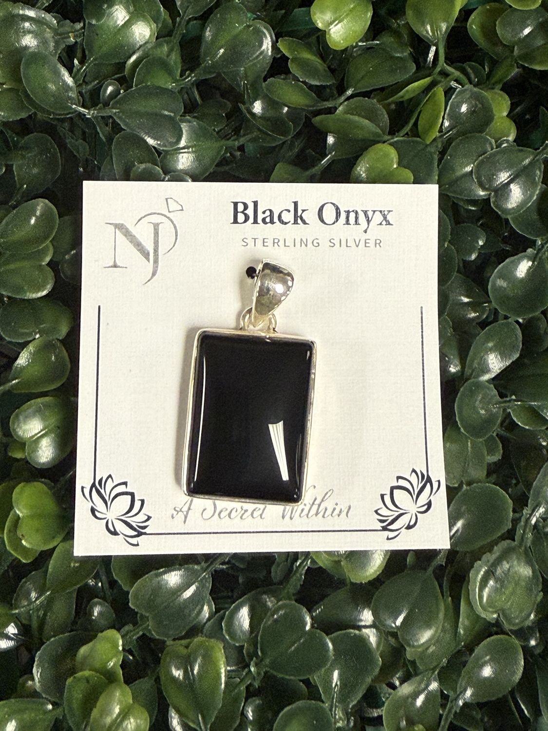 Black Onyx Rectangle Pendant