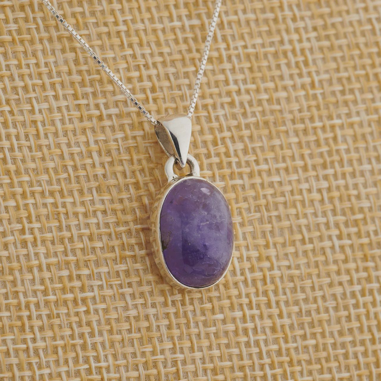 Hackmanite Oval Sterling Pendant
