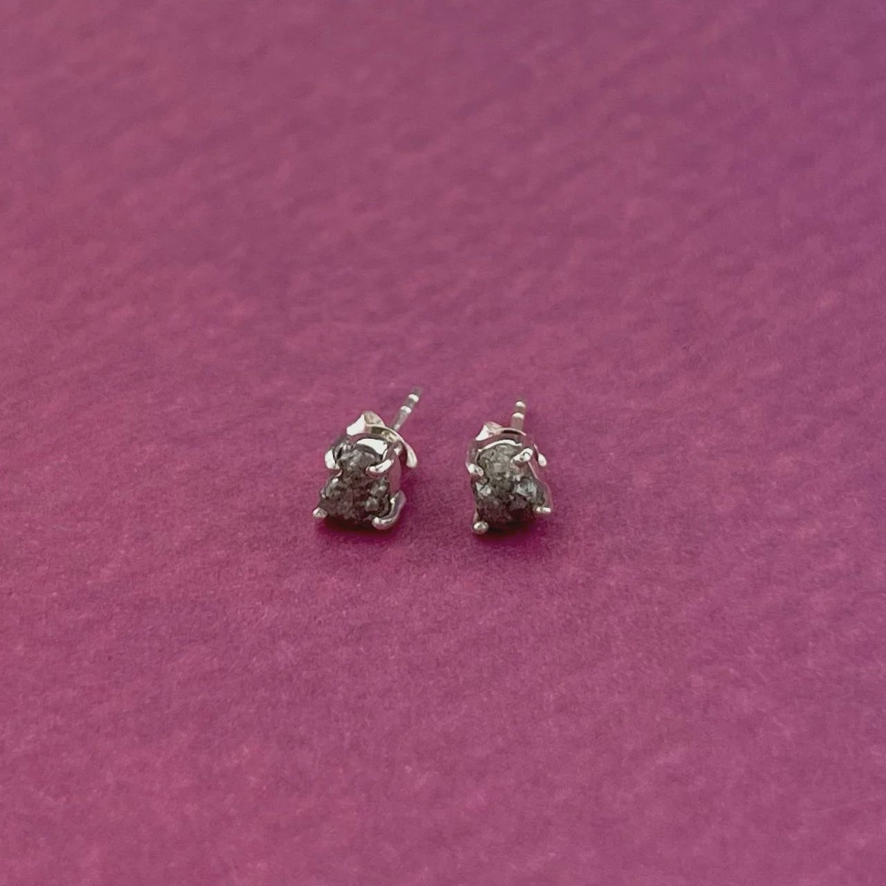 Black Diamond Raw Stud Earrings