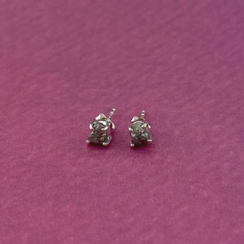 Black Diamond Raw Stud Earrings