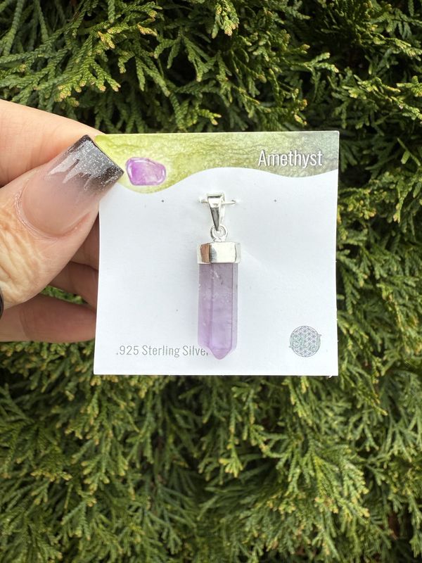Amethyst Pencil Pendant