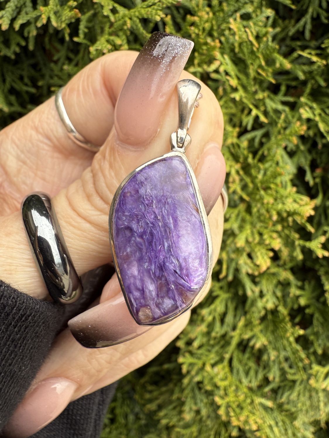 Charoite Freeform Pendant