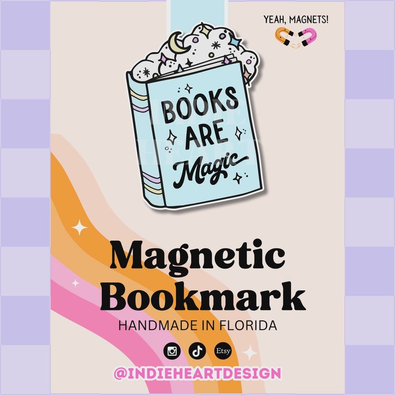 Books Are Magic Magnetic Bookmark