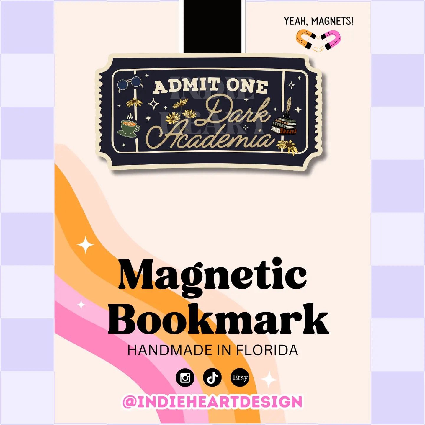 Dark Academia Ticket Magnetic Bookmarks