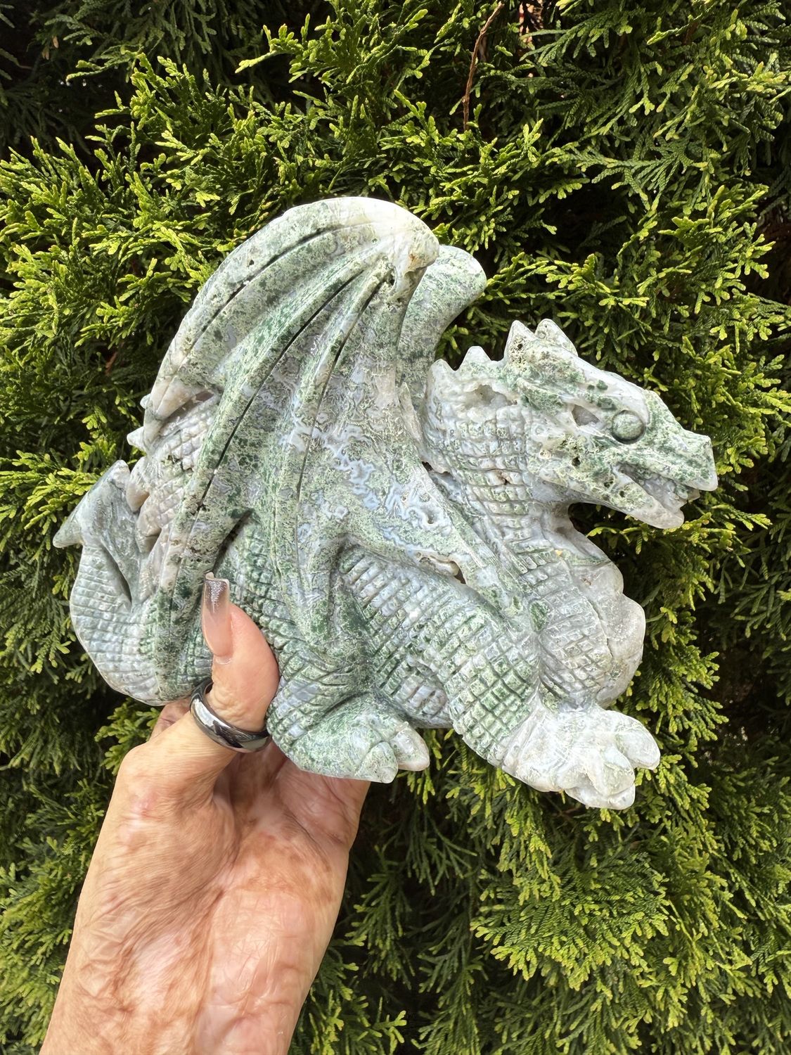 Moss Agate Dragon