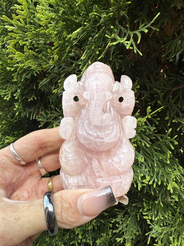 Rose Quartz Ganesha $70