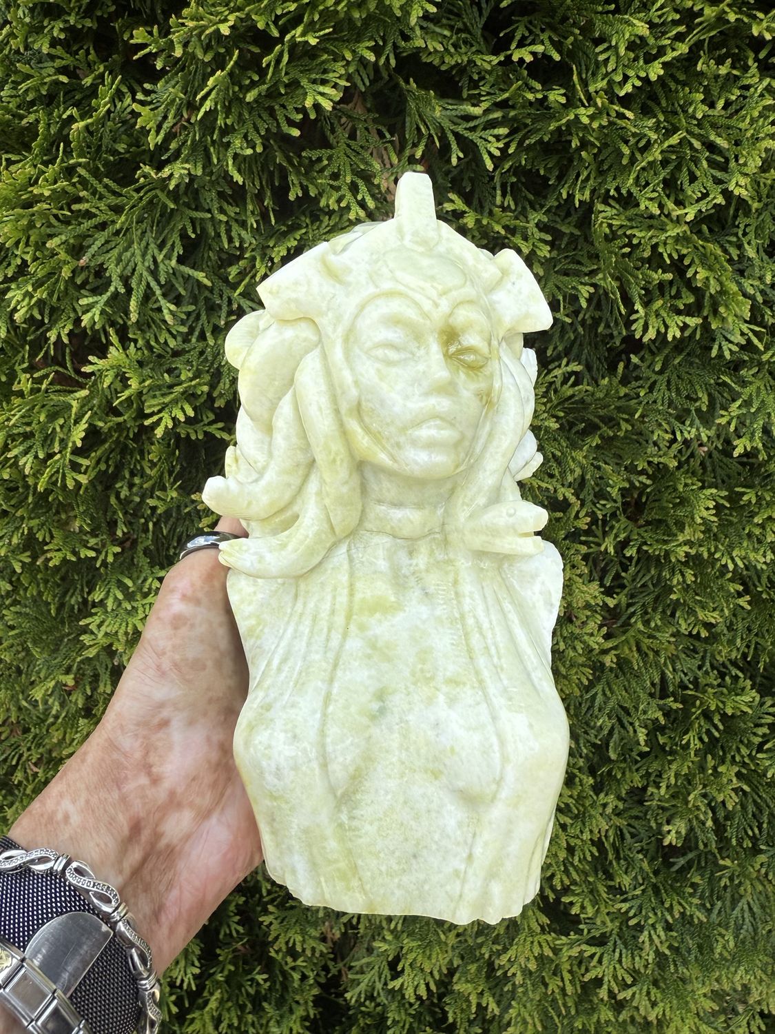 Serpentine Medusa Bust