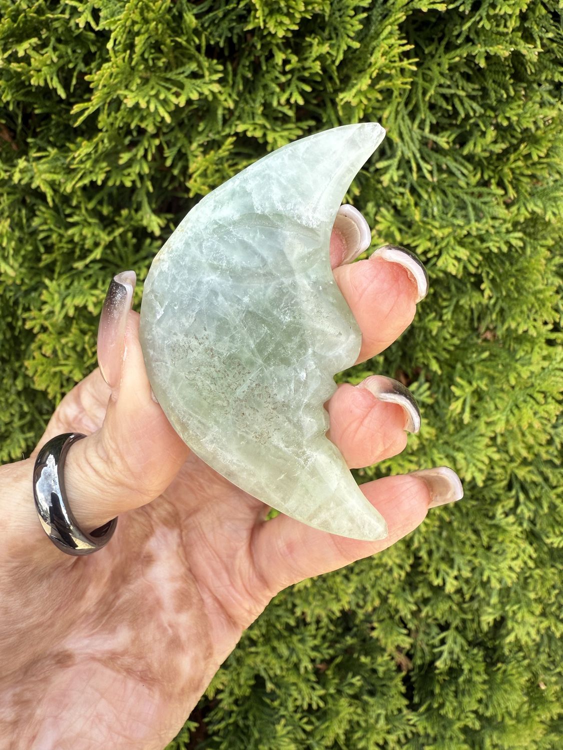 Fluorite Carved Moon