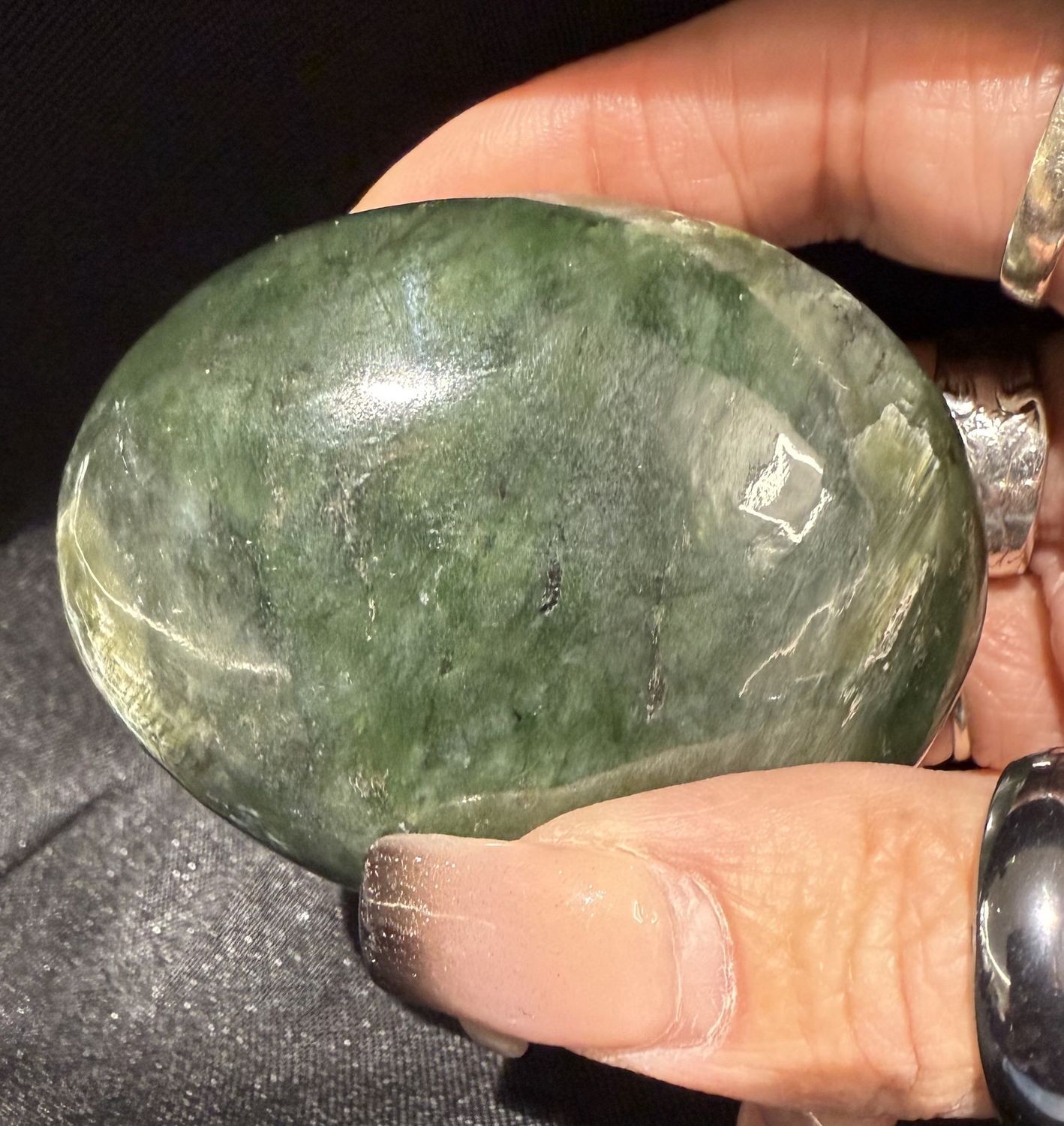 Nephrite Jade Palm Stone
