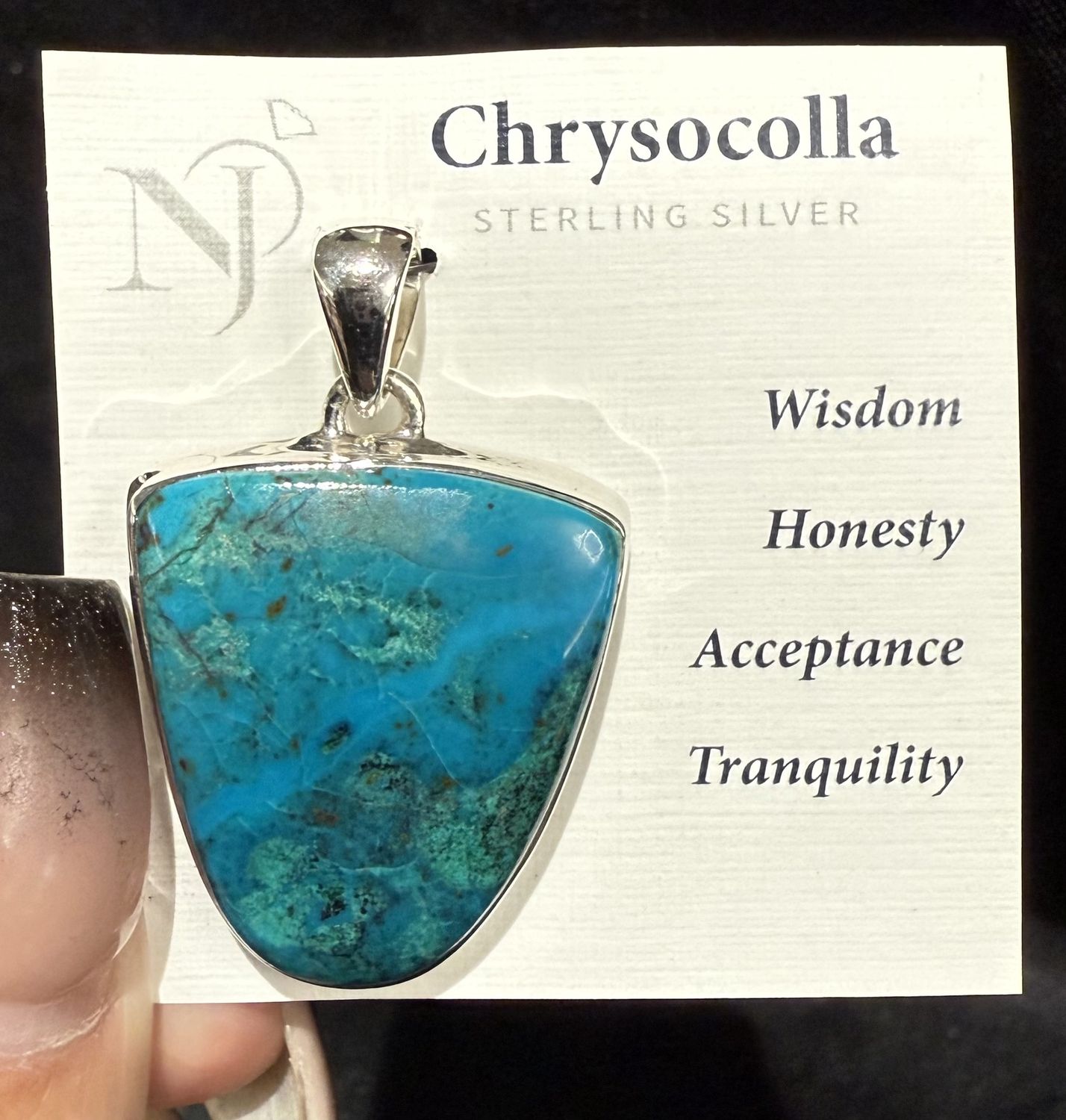 Chrysocolla Sterling Pendant