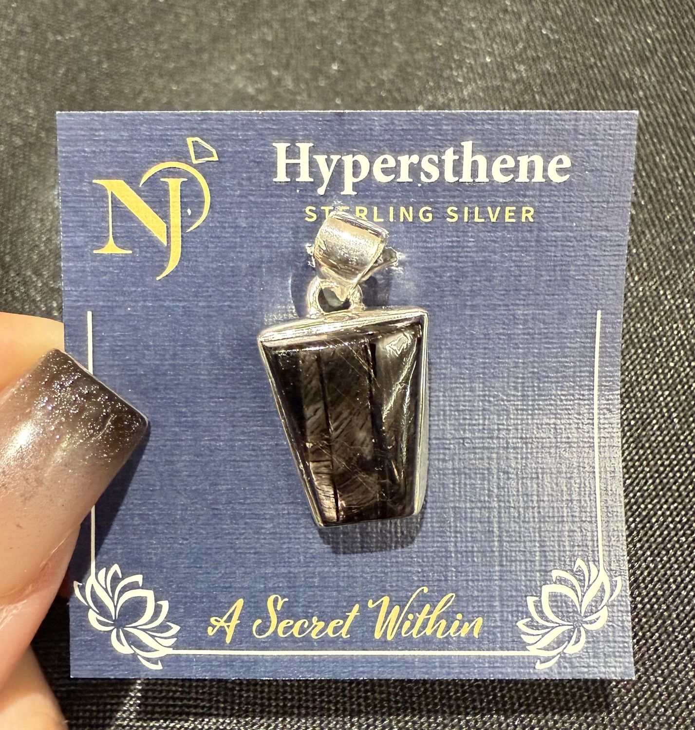 Hypersthene Coffin Pendant