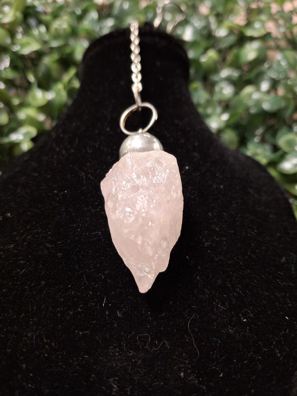 Rose Quartz Rough Pendulum