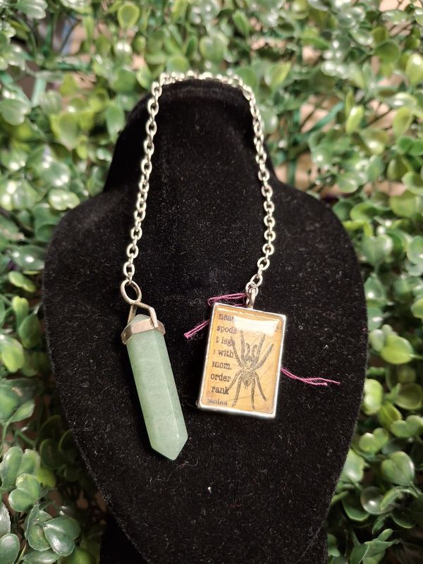 Green Aventurine Pendulum with Charm