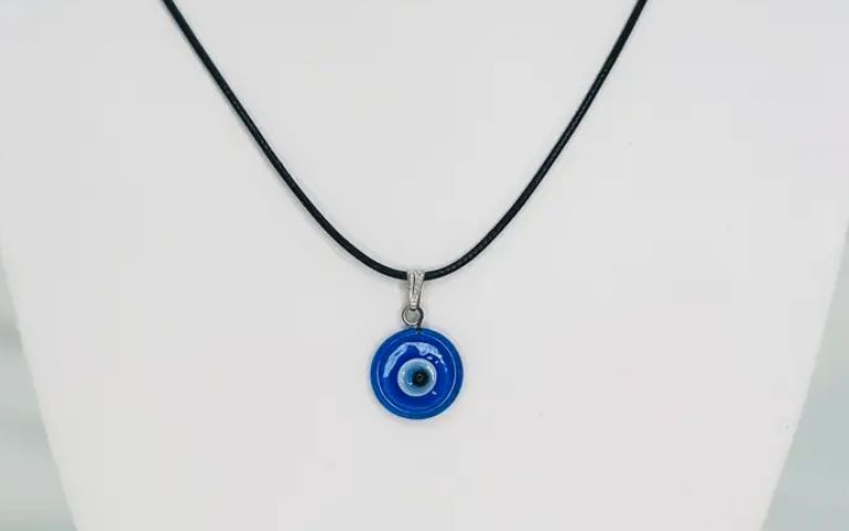 Evil Eye Adjustable Necklace Glass Round