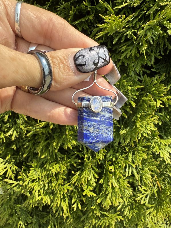 Healer’s Point Lapis &amp; Moonstone Pendant