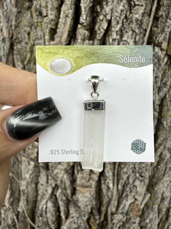 Selenite Pencil Pendant