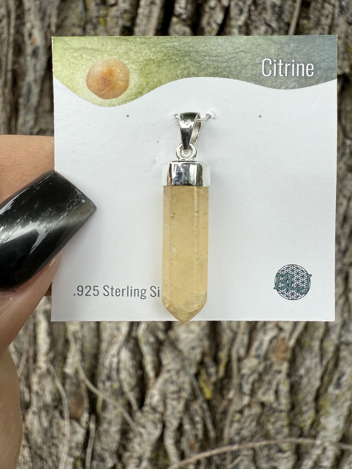 Citrine Pencil Pendant