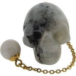 Rainbow Moonstone Skull Pendulum