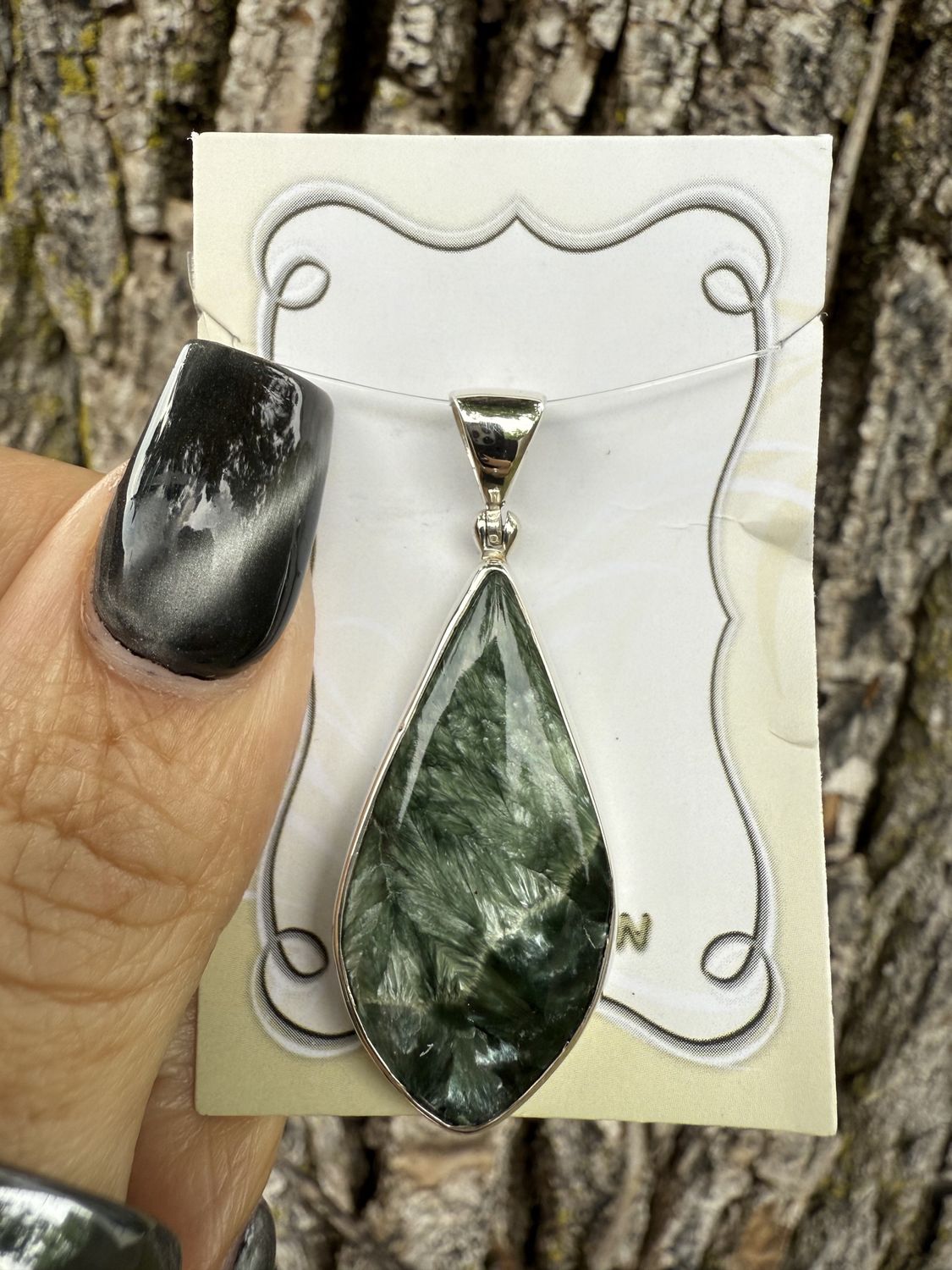 Seraphinite Pointed Drop Pendant