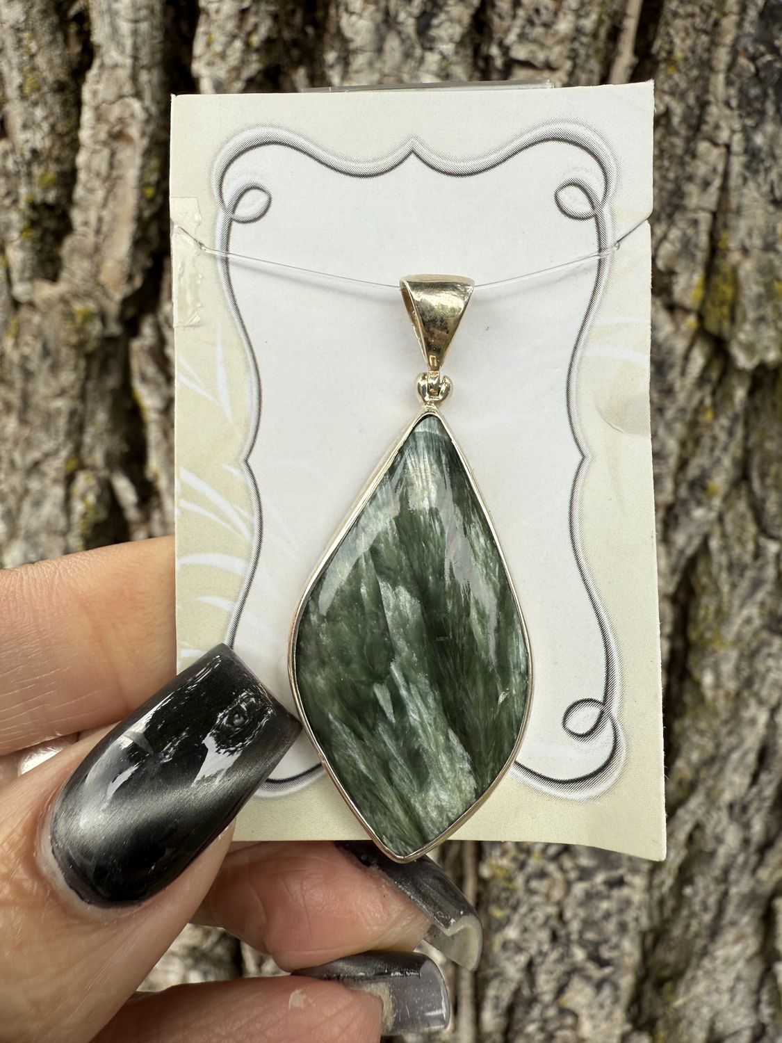 Seraphinite  Drop Pendant 22ct