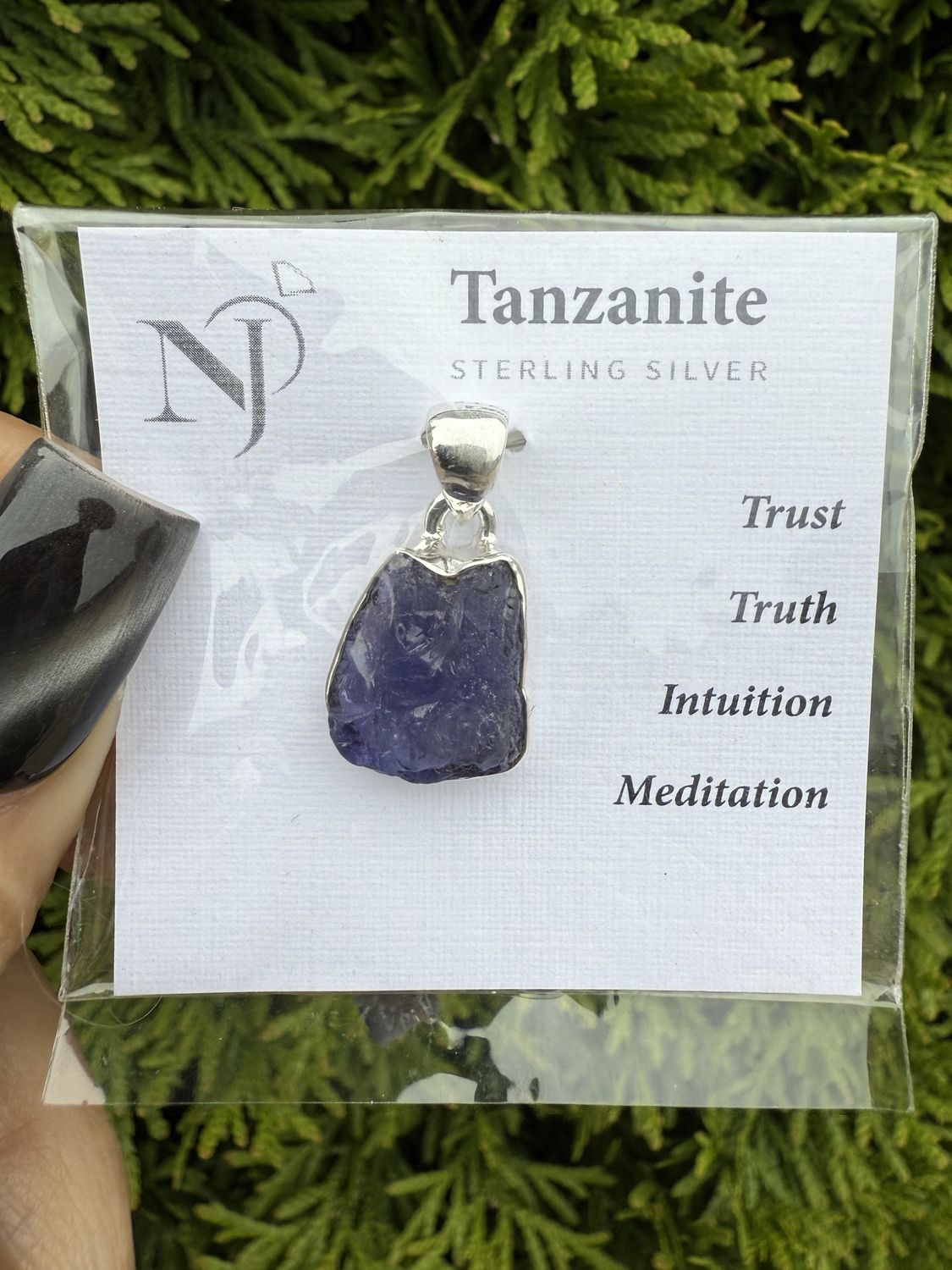 Tanzanite Raw Sterling Pendant