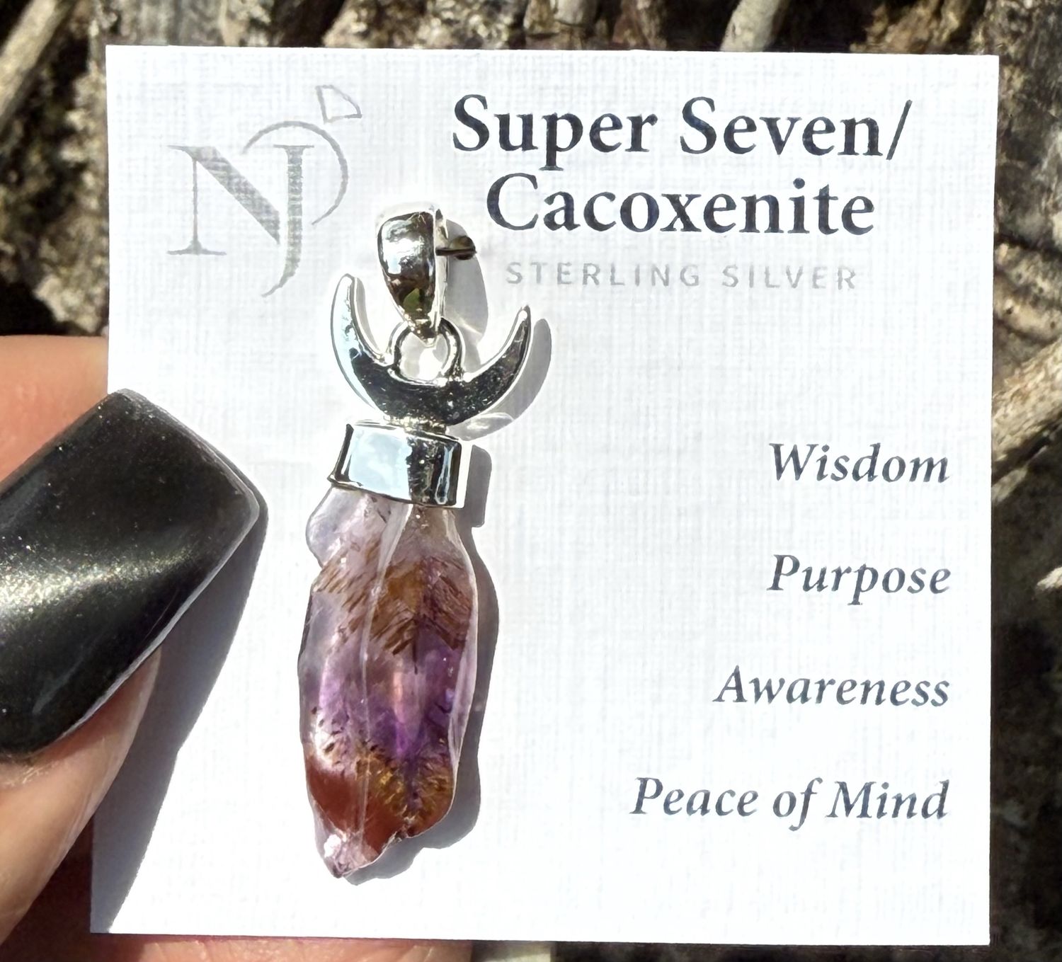 Super Seven Crescent Moon Pendant