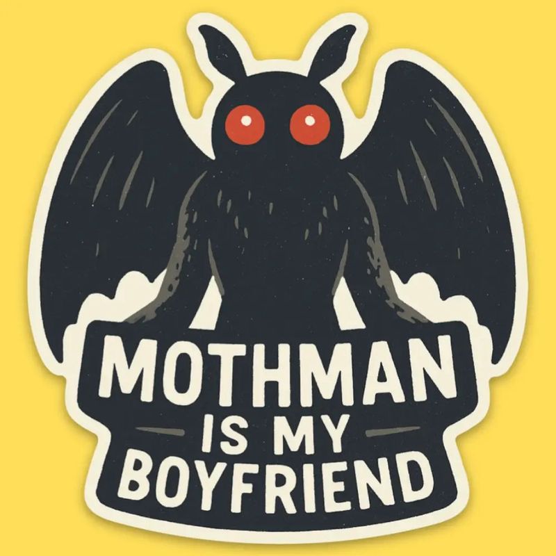 Mothman Is My Boyfriend Sticker