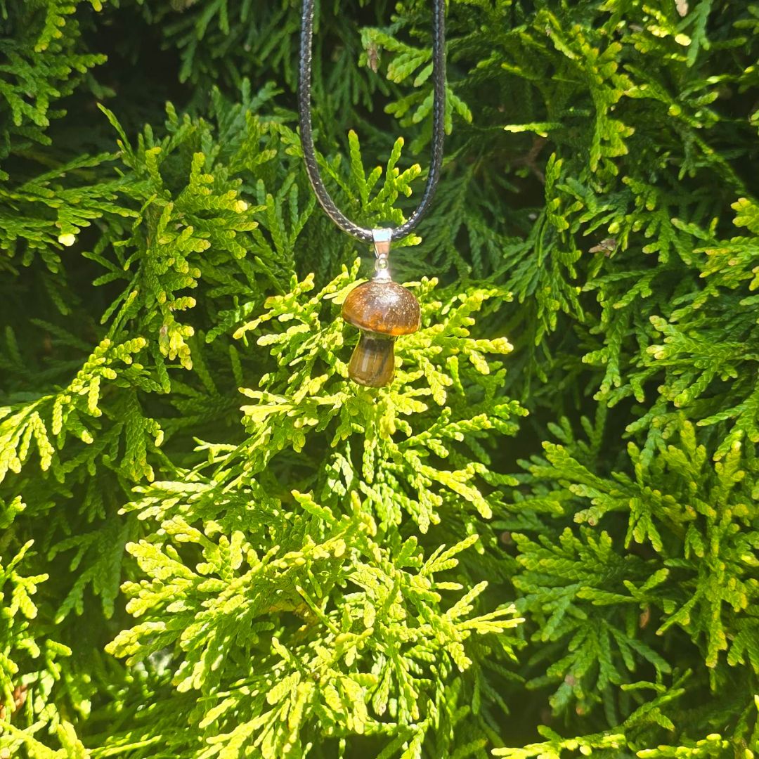 Tigers Eye Mushroom Necklace