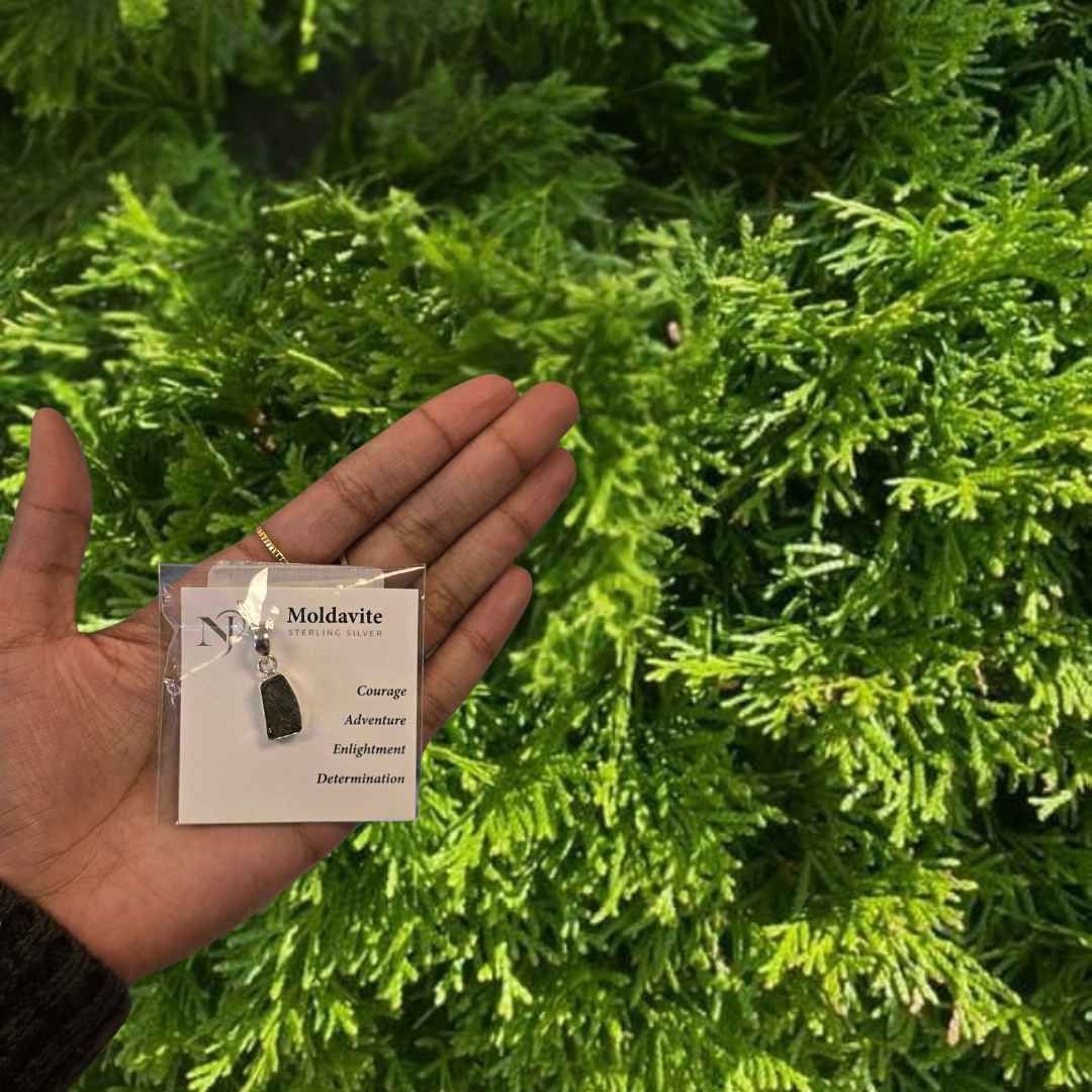 Moldavite Rectangle Pendant