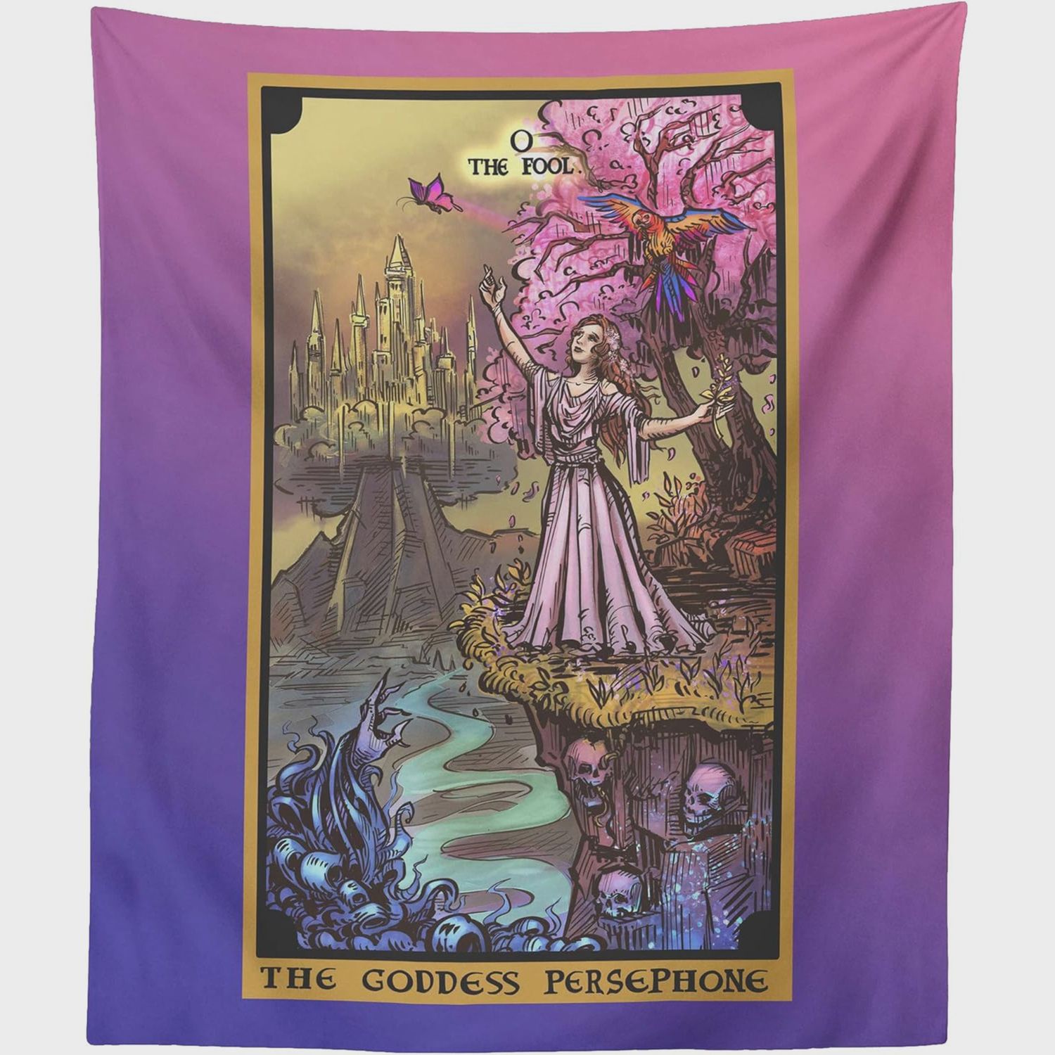 Persephone Fool Tarot Card Tapestry