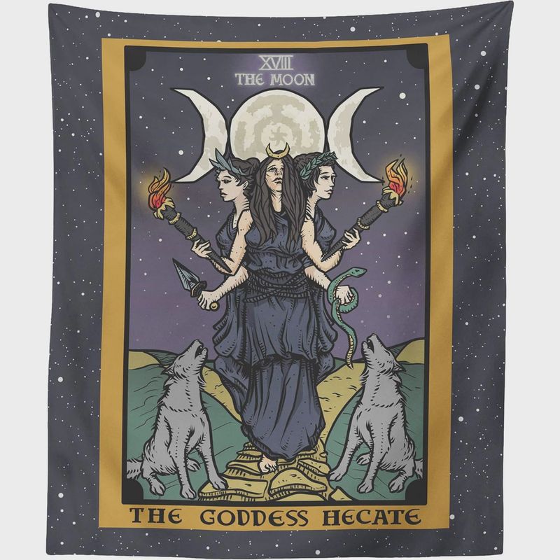 Hecate Moon Tarot Card Tapestry