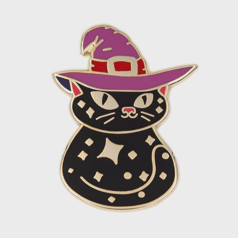 Black Cat Witch Enamel Pin