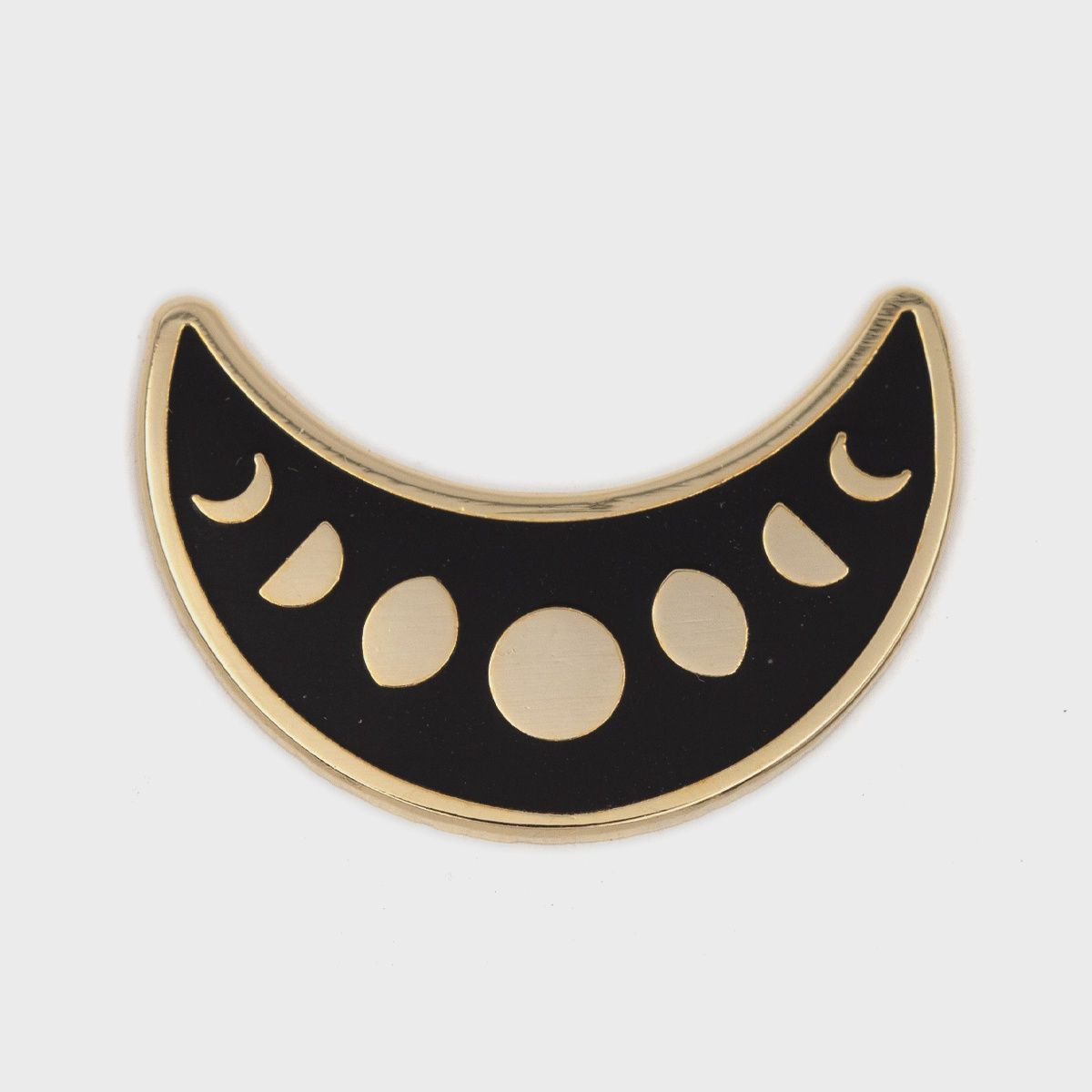 Crescent Moon Phases Gold Enamel Pin