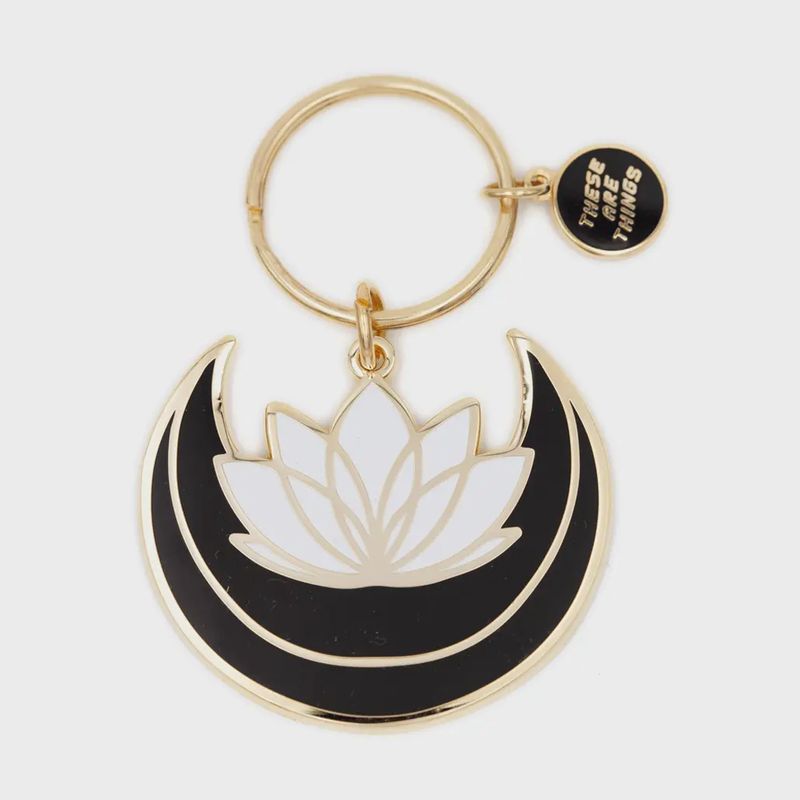 Lotus Moon Enamel Keychain