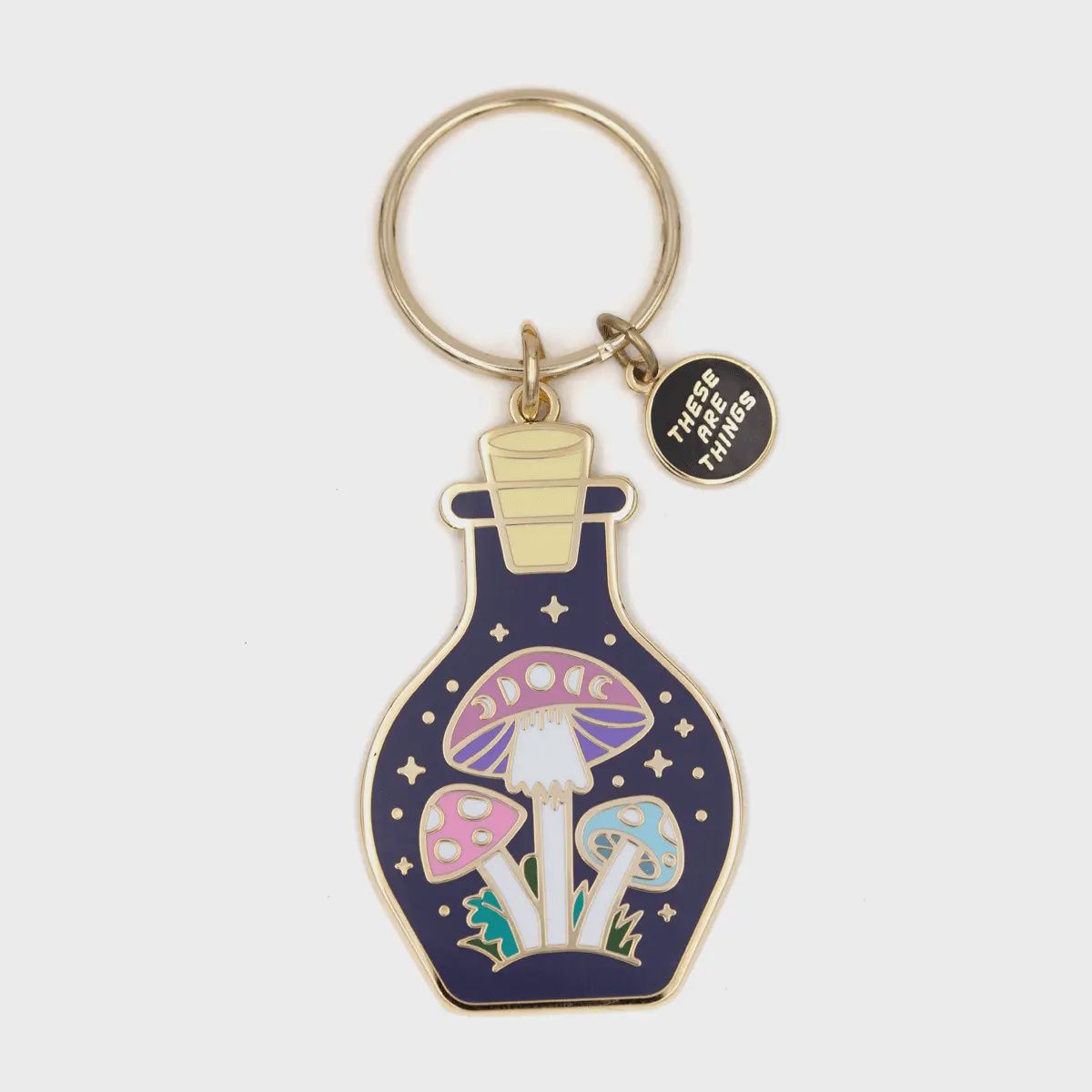 Mushroom Colony Enamel Keychain
