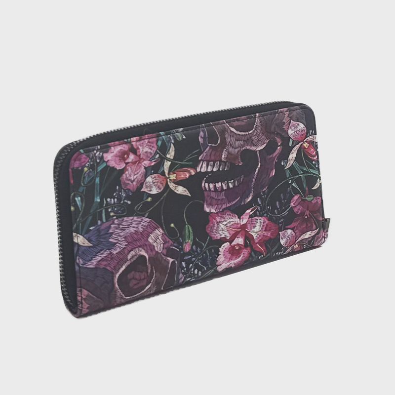 Skulls &amp; Flowers Clutch Purse