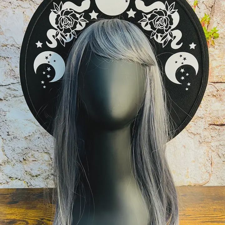 Vegan Felt Floral Snake Wide Brim Hate